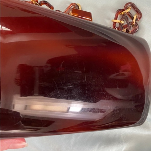 Vintage 1940s 1960s tortoise shell lucite or acrylic handbag - Picture 10 of 10